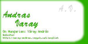 andras varay business card